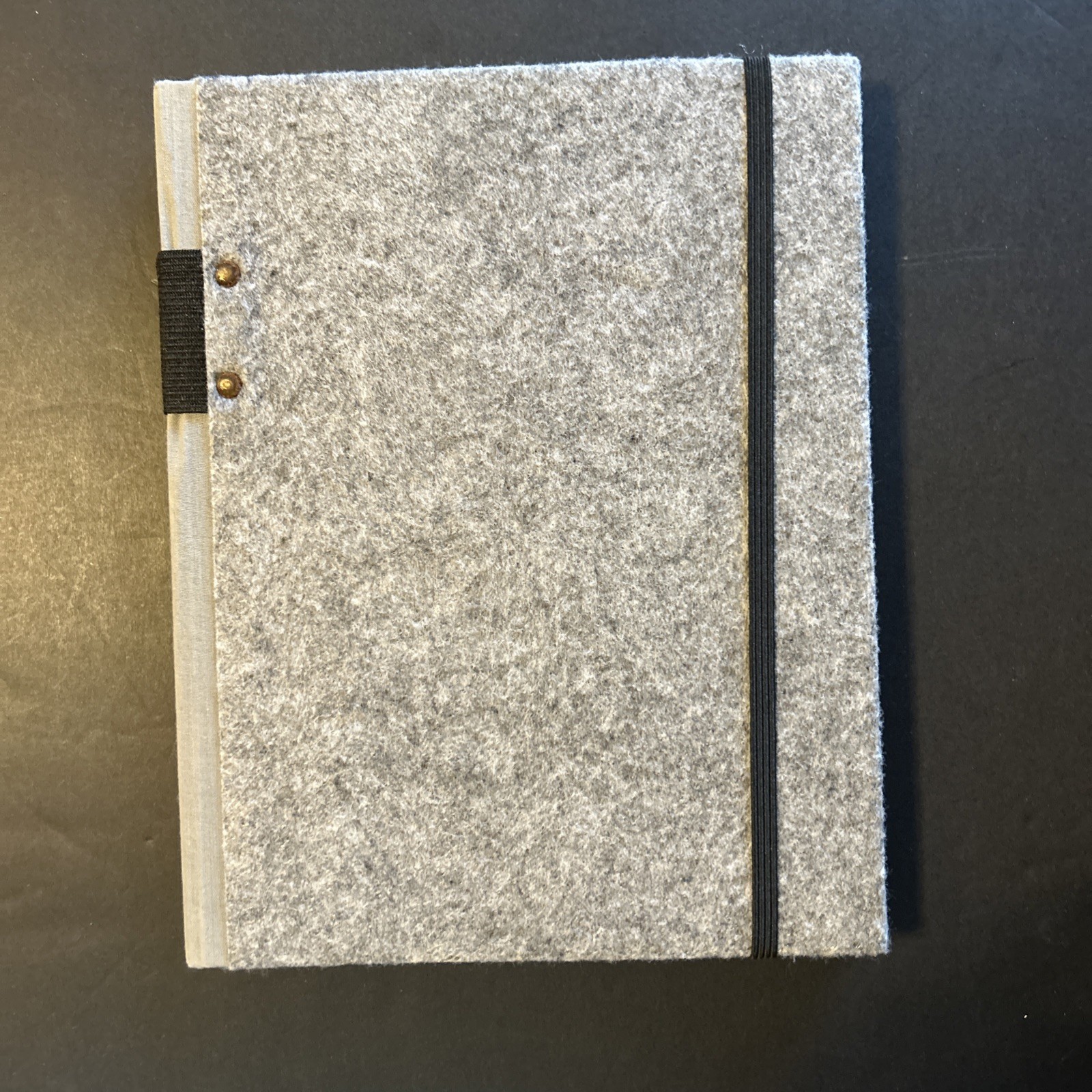 World Of Journals Gray Felt Lined Journal Hardcover Elastic Closure Pen Loop