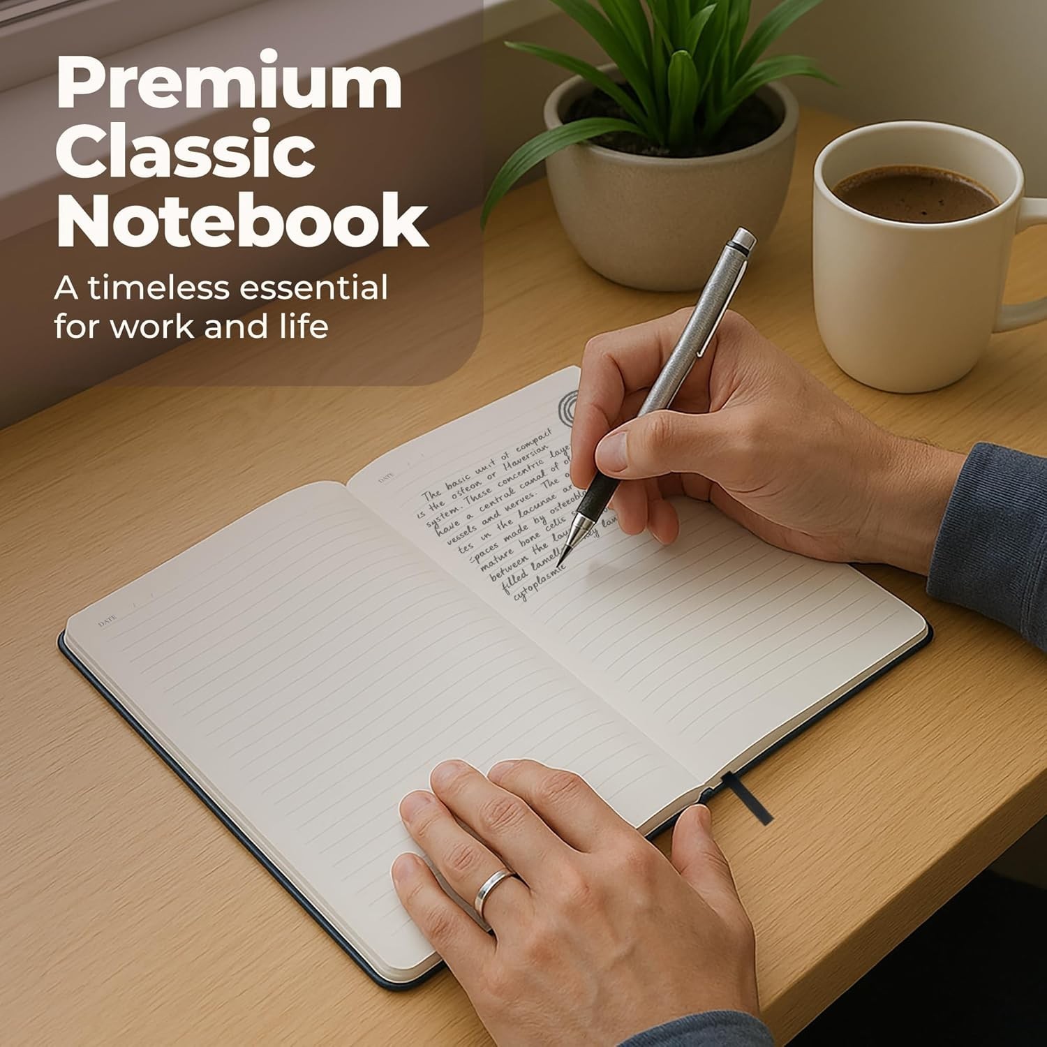Lined Leather Bound Journal Notebook, A5 Hardcover – Brown 5.8×8.3″ A5,