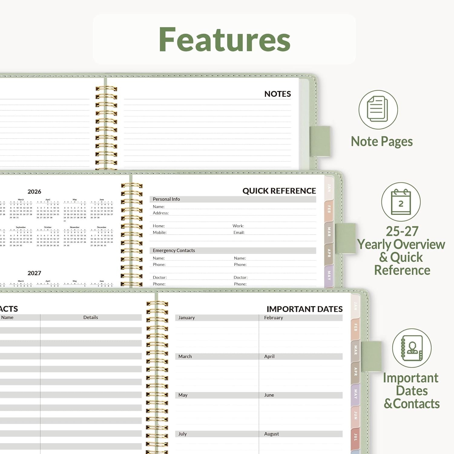 2026 Weekly & Monthly Planner 6.4″x8.5″- 12 January 2026 – December 2026, L…