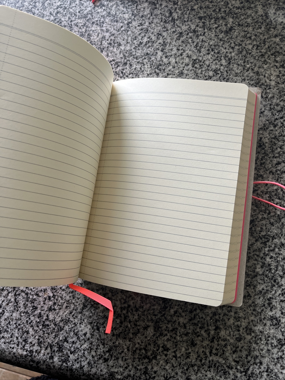 Notebook diary journal coral orange elastic closure hema lined