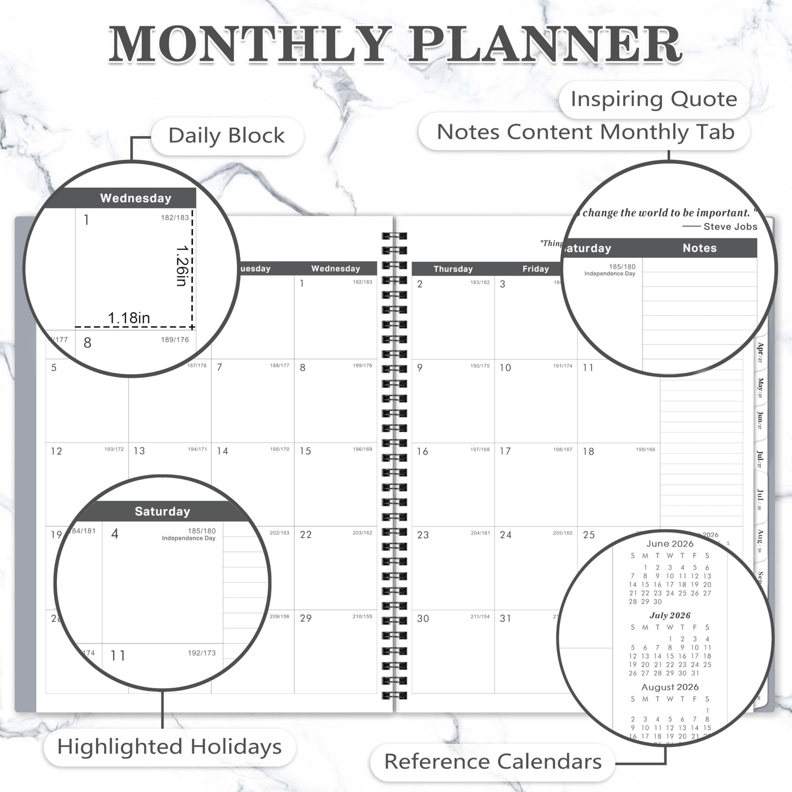 Monthly Planner 2026-2028 – 2 Year Planner from July 2026 to June 2028, 8.5”…