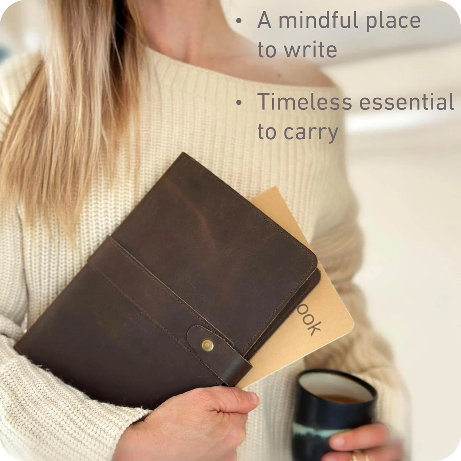 Lay-Flat Refillable Leather Notebook 5×8 – Perfect for Notes & Sketches