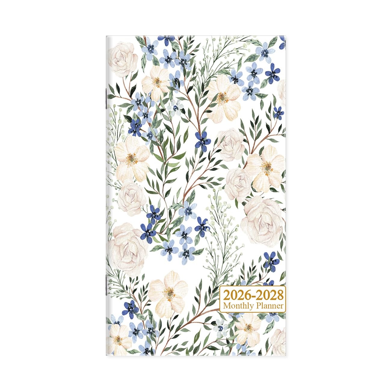2026-2028 Pocket Calendar for Purse, Mini 3.5” x 6.5”, Crushed-Flower
