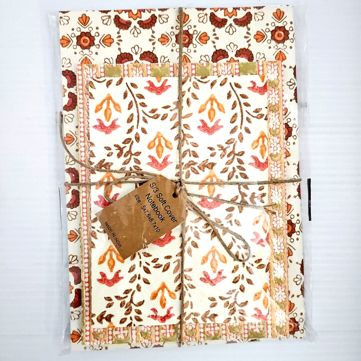 Lined Notebooks Handmade in India Set of 3: 5×7, 6×8, 7×10 Inches NWT