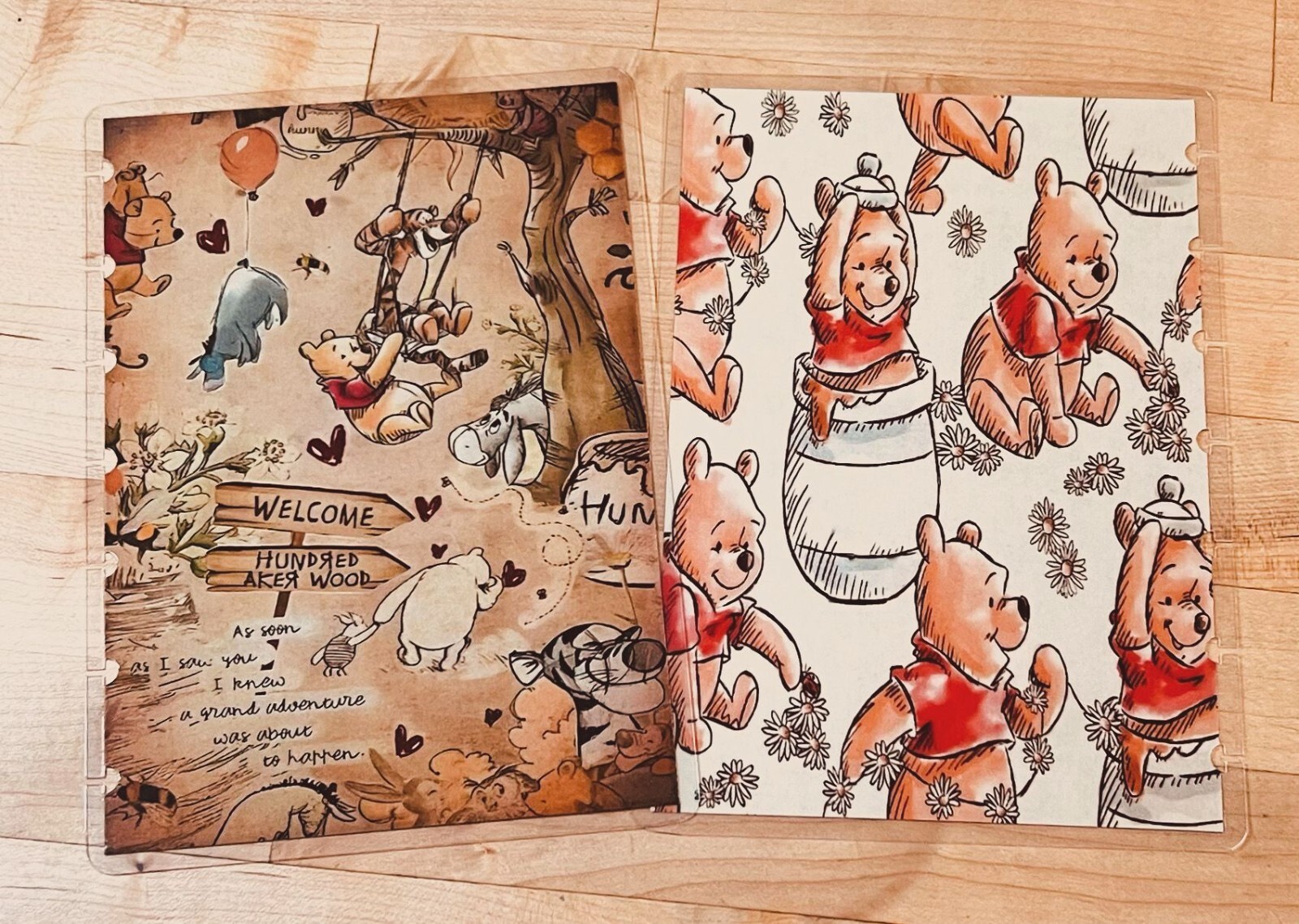 Pooh Welcome to 100 Acre Wood Front/Back Cover Set 4 use w/ MINI HAPPY Planner-