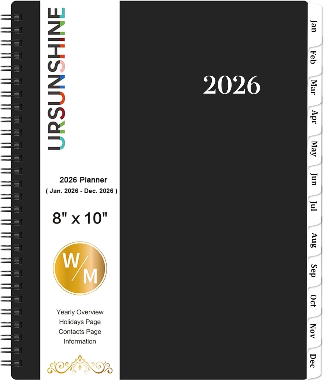 Versatile 2026 Weekly & Monthly Planner, 8×10, Flexible Cover, Twin-Wire Binding