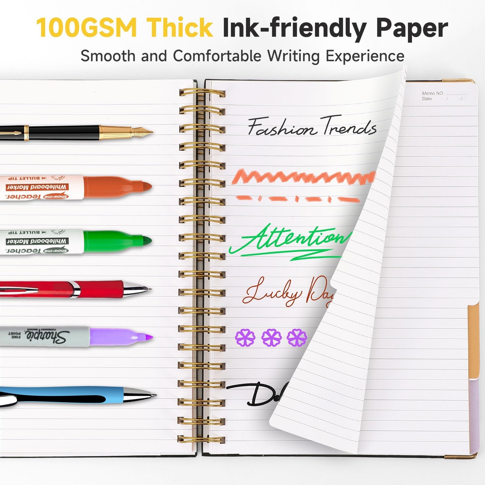 Huhuhero Lined Spiral Notebook Journal, 5 Subject Notebook with Dividers, 7.6…