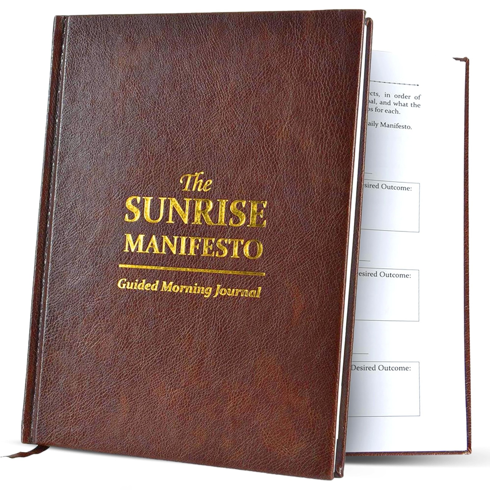 SaltWrap Sunrise Manifesto: Daily Morning Guided 8 inches X 6 inches, Brown