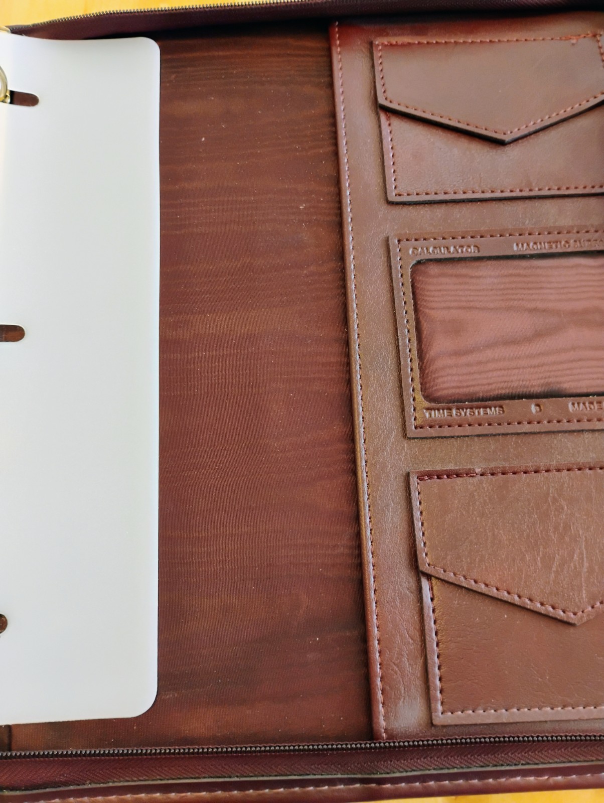 Time System A5 Leather Binder zip closure Pentel P225 Pencil CLEAN 1994 Planner