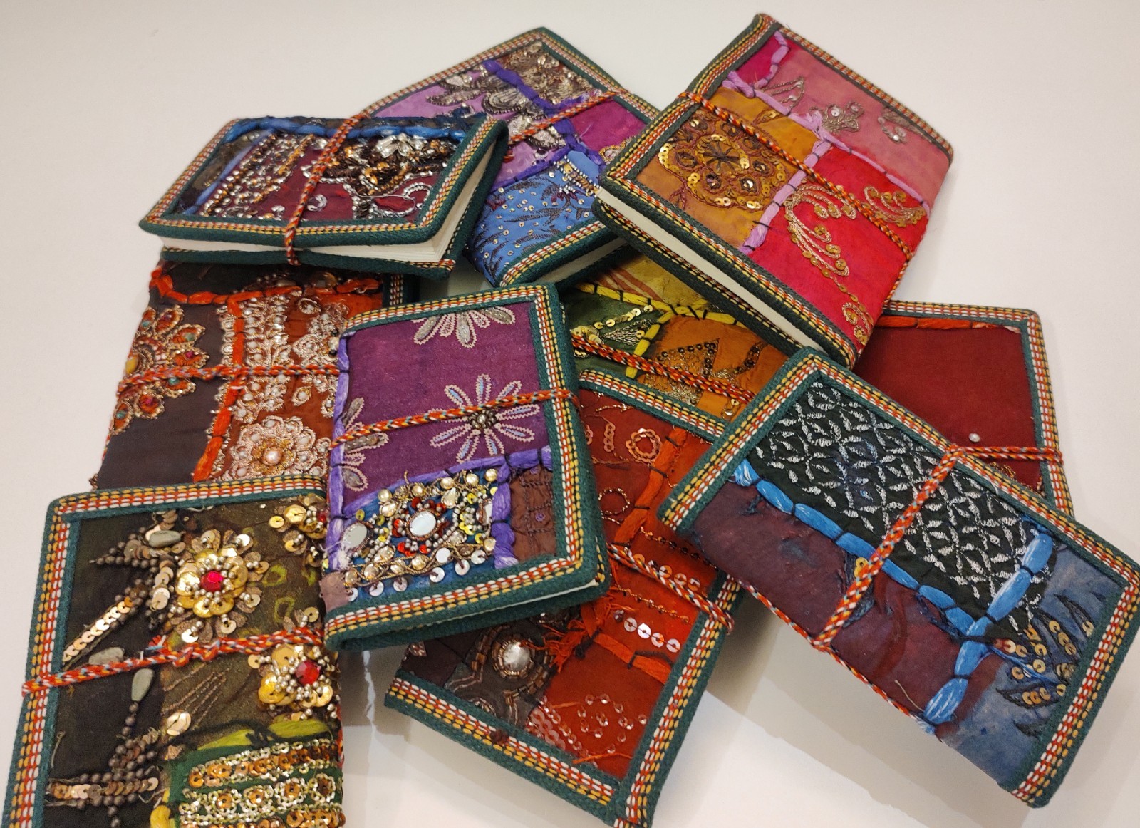 Pack of 3 Handcrafted Sari Fabric Bound Colorful Unlined Journal – 4*6 inches