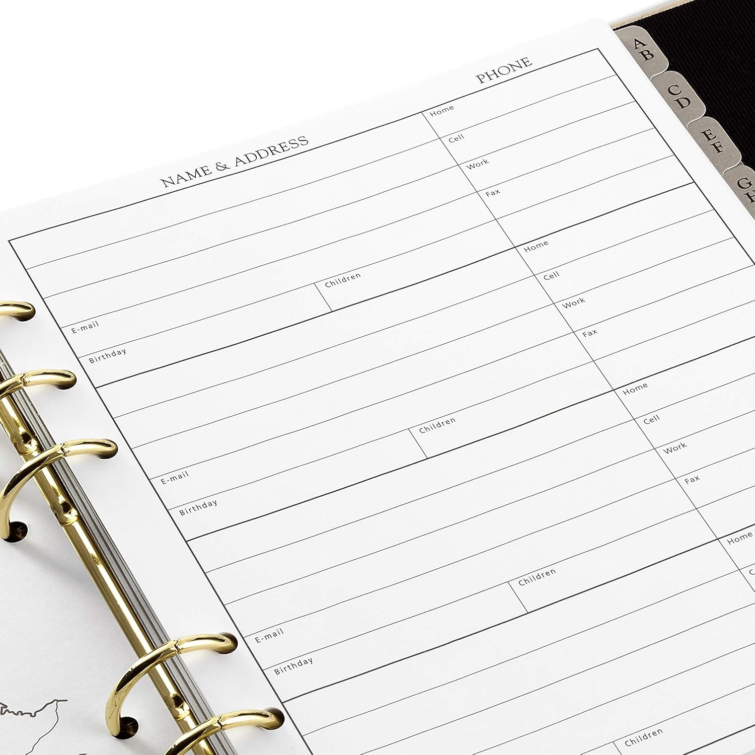 5×8-Inch Address Book with Padded Cream Cover and Contact Management Features