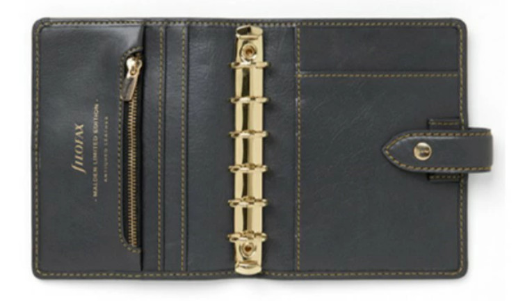 Filofax Malden Special Edition Charcoal Leather Organizer Limited Mini Personal