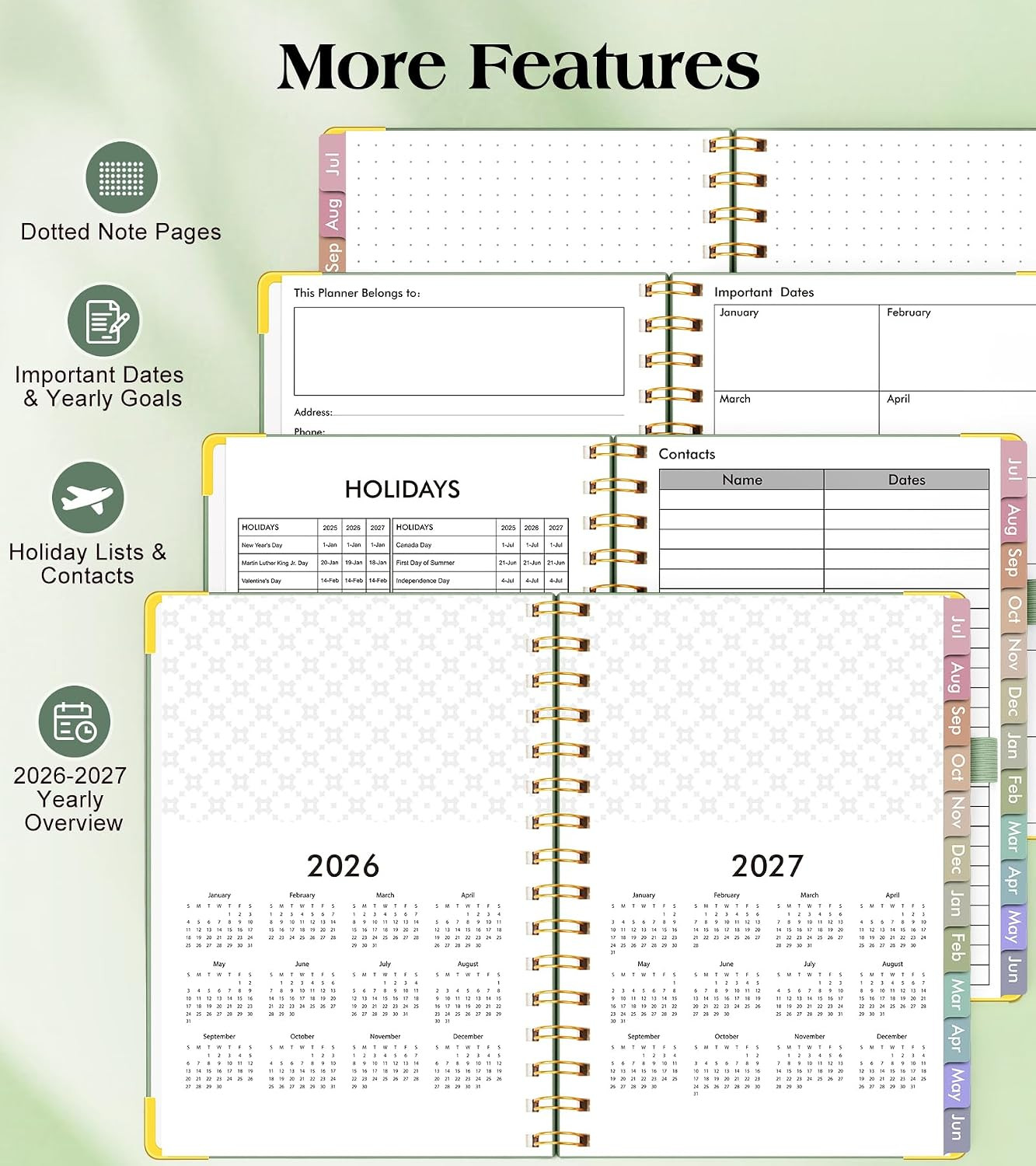 Academic Planner 2026-2027, Hardcover Weekly and Monthly Calendar Planner from J