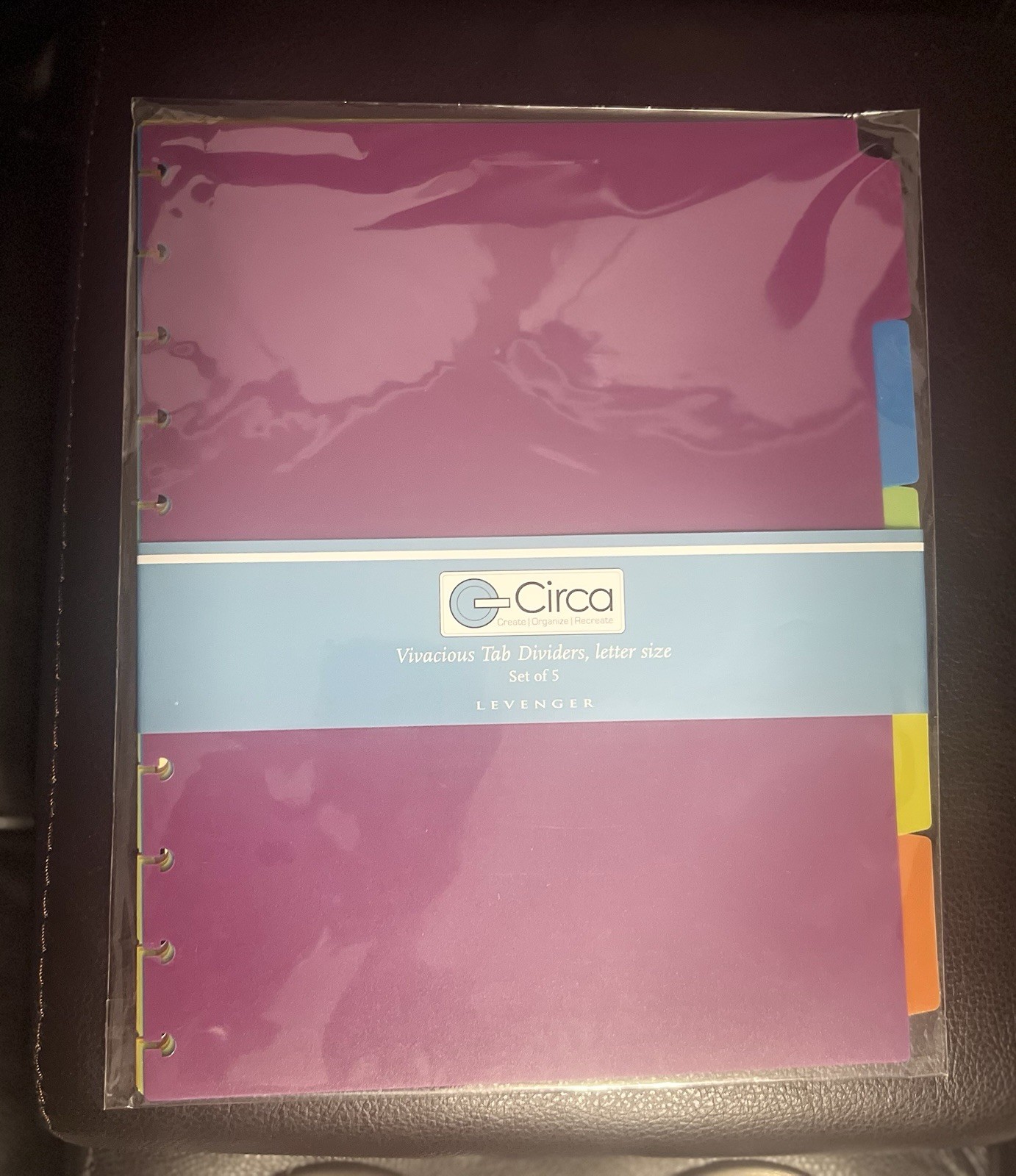 2 Sets Levenger Circa Multi-Color Vivacious 5pc Tab Divider 8-1/2×11 Size NEW