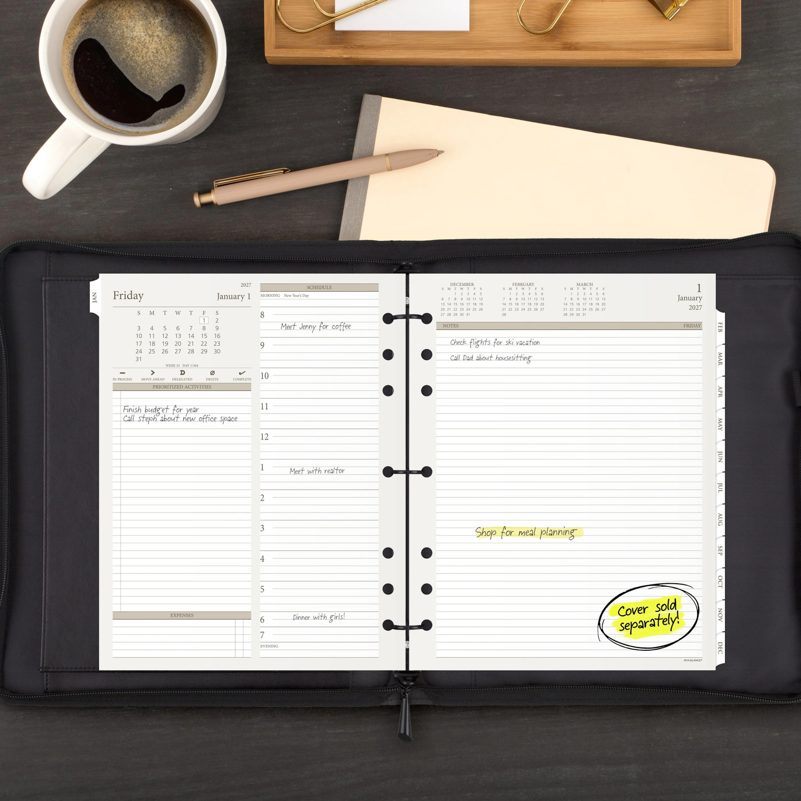 AT-A-GLANCE 2027 Daily Planner Two Pages Per Day Refill, Loose-Leaf