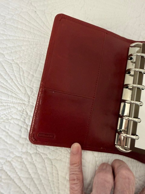 Vintage Coach Red Leather Address/Journal Notebook with Tabs 4 1/2″ X 6″ 6 Rings