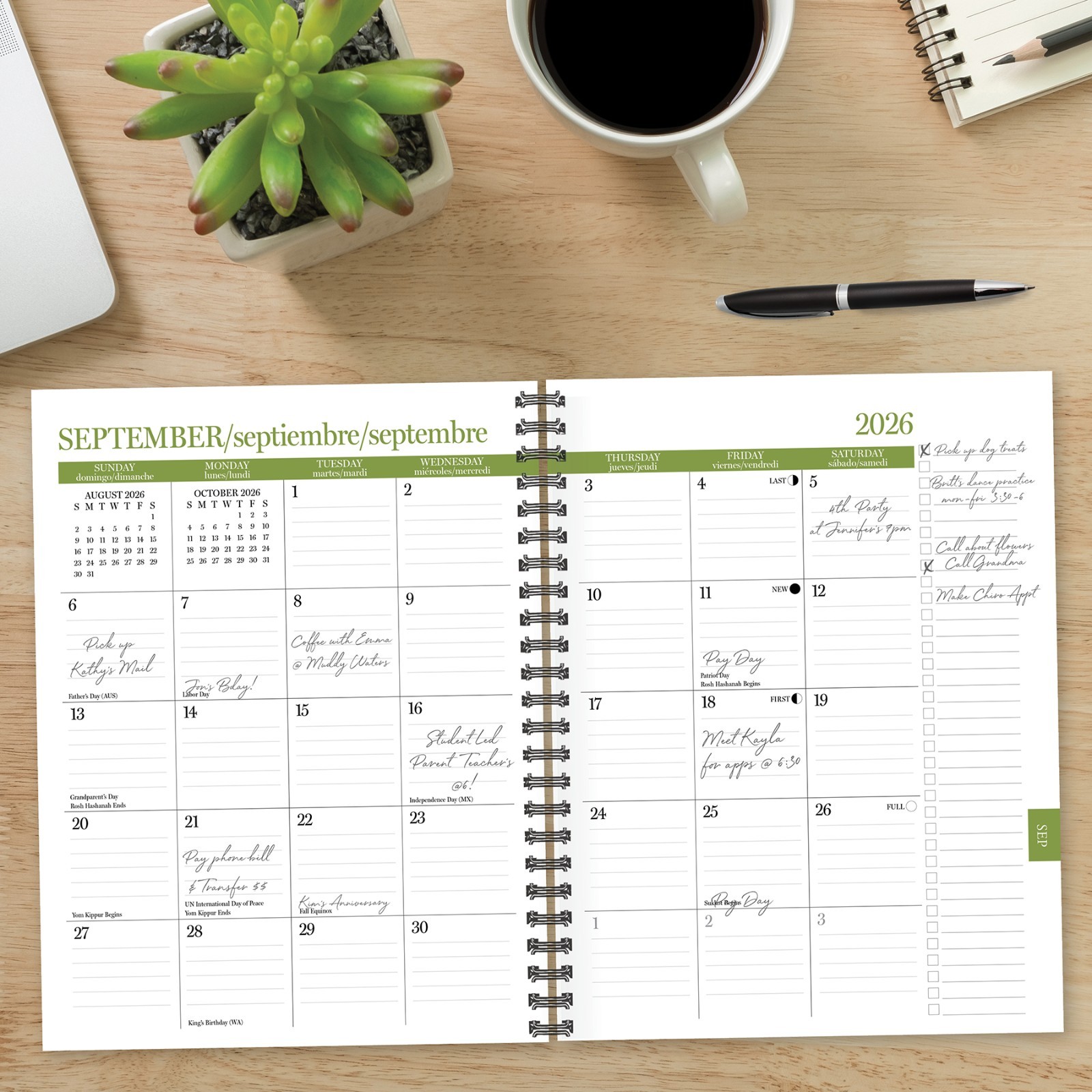 Black Academic Year July 2026 – June 2027 6.5″ x 8.5″ Weekly Planner