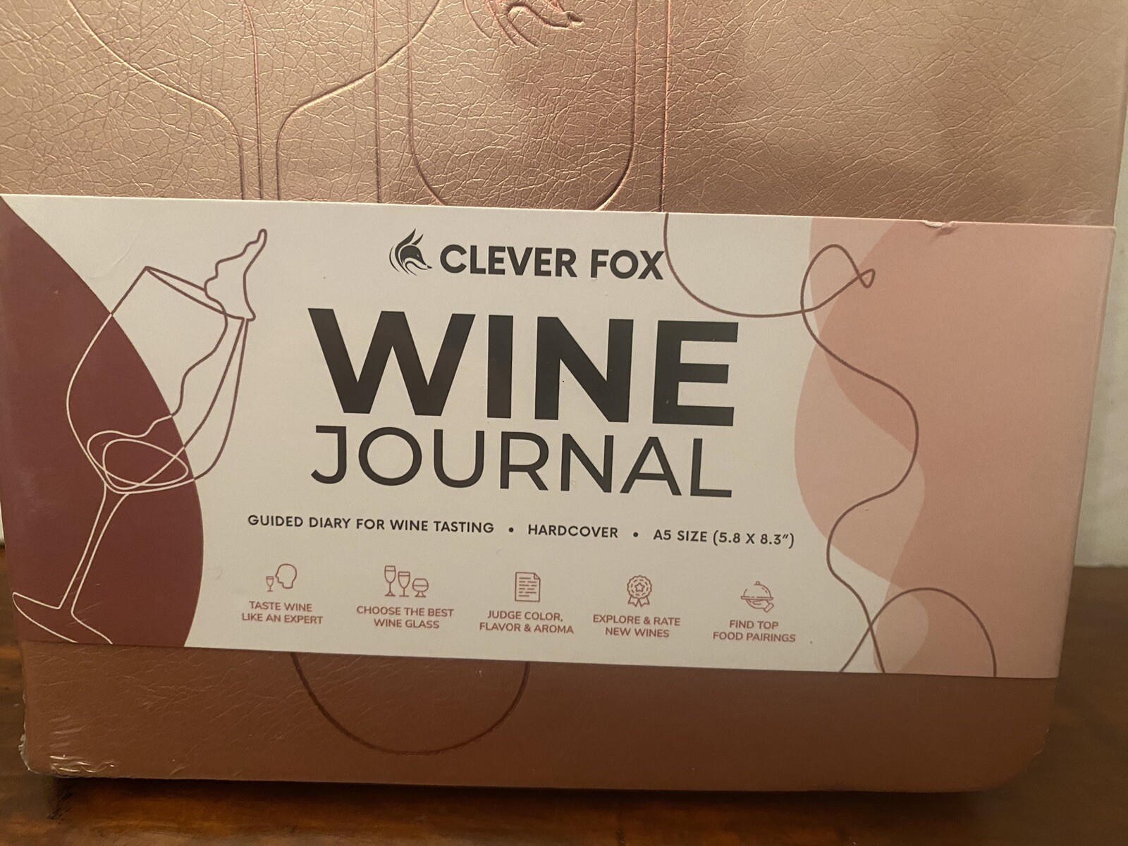 Clever Fox Wine Journal for Tasting – A5 (5.8” x 8.3”) Rose Gold – Hardcover