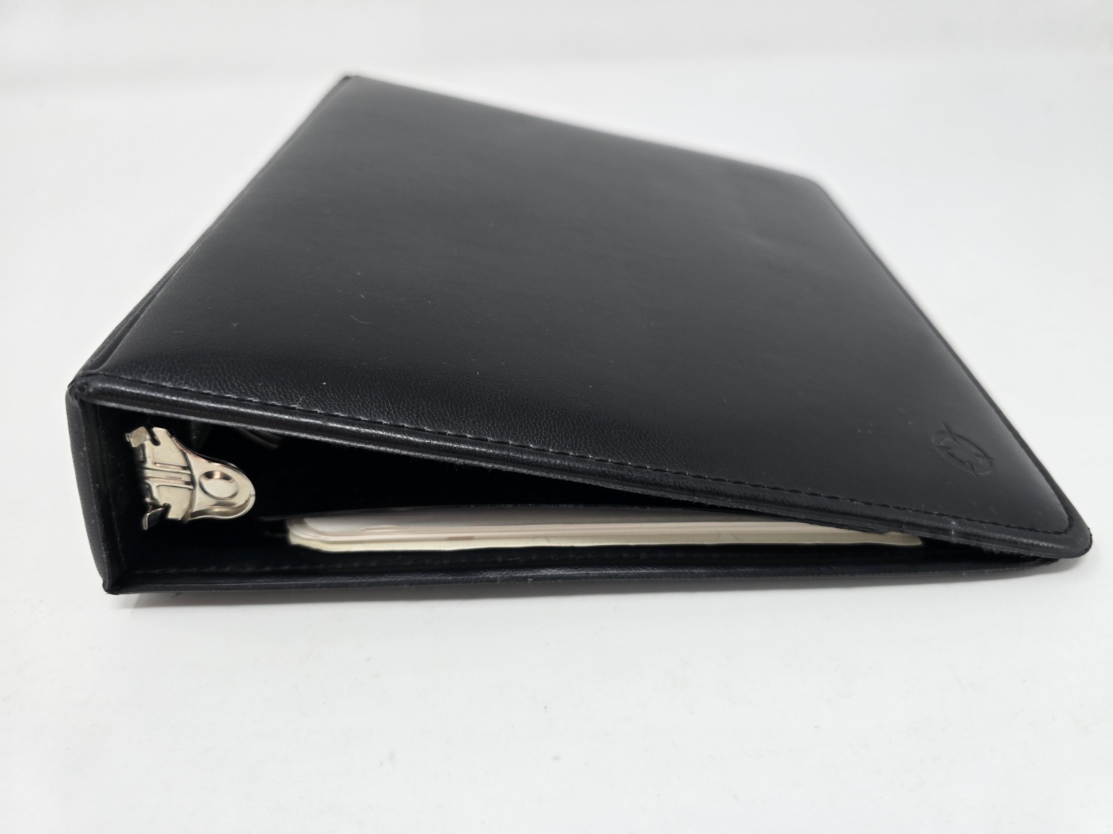 Franklin Covey Planner Black Simulated Leather 7-Ring Binder Organizer
