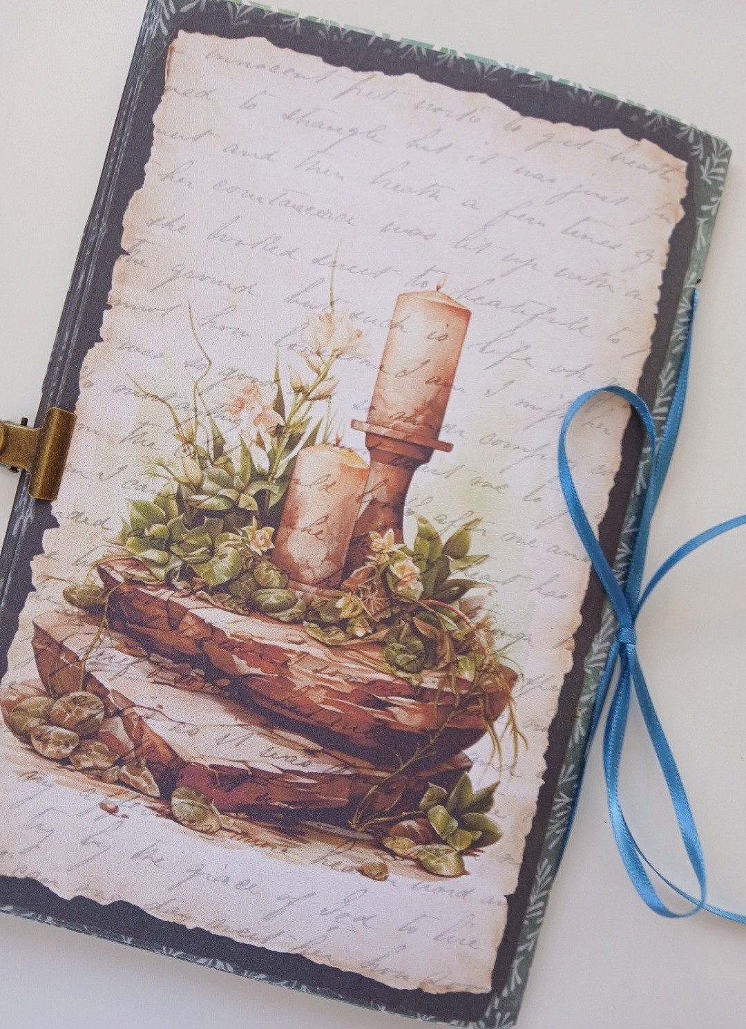 Junk Journal Booklet “IMBOLC” Handmade Gaelic Festival Spring 5.5″x8.5″ 40pg