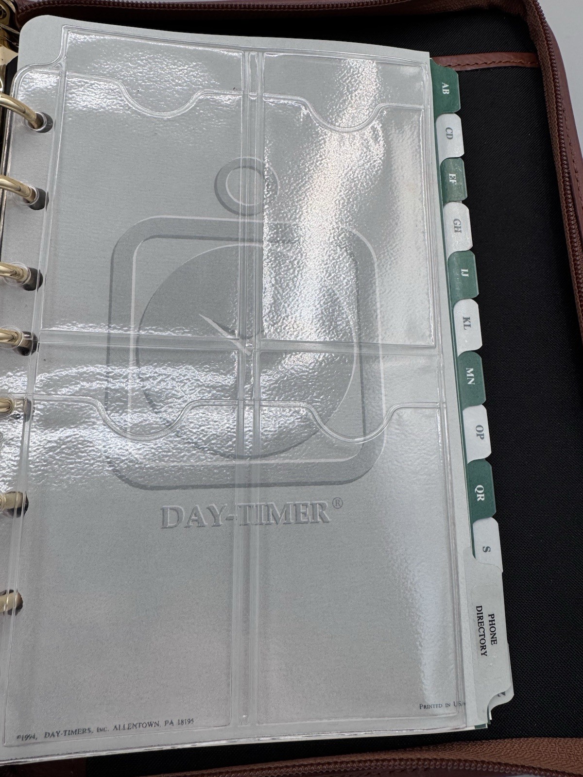 Vintage Day-Timer 2 Tone Zip Around Planner Organizer 7 Ring Binder Inserts 90’s