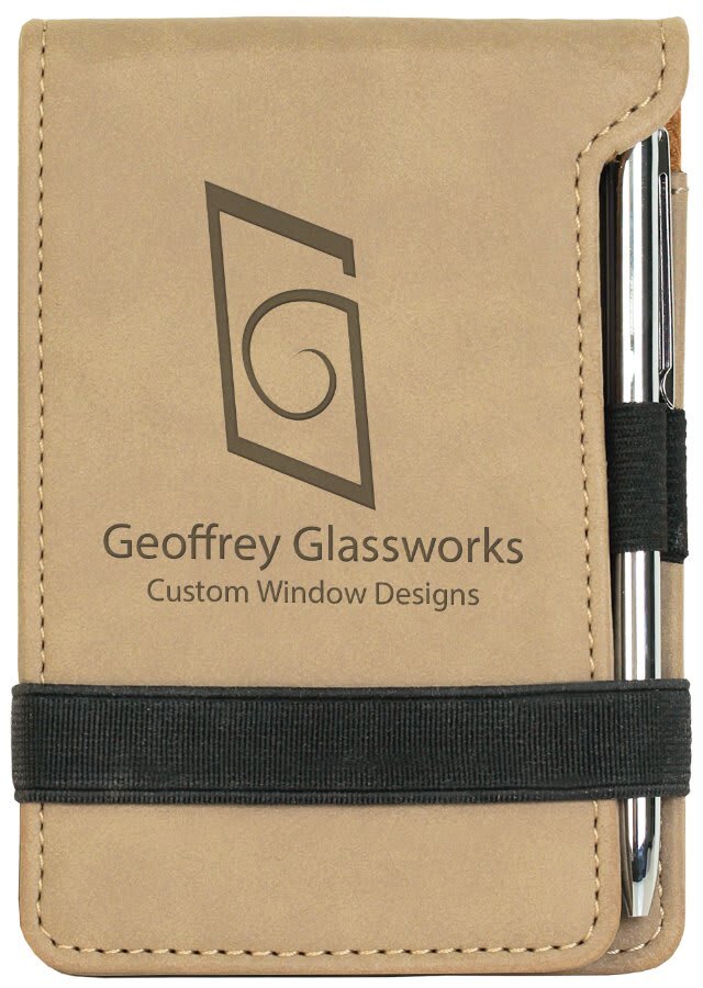 3 1/4″ x 4 3/4″ Laserable Leatherette Mini Notepad with Pen