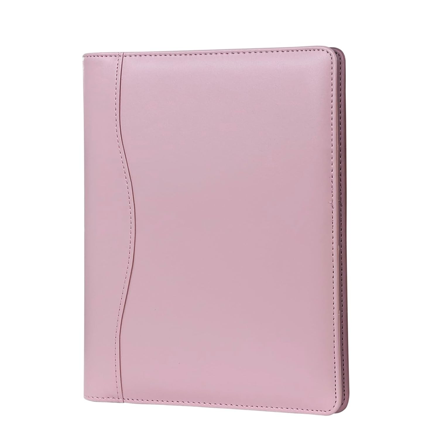 Pink Leather A5 Business Binder Mini Soft Leather Portfolio 5 x 8 Inches