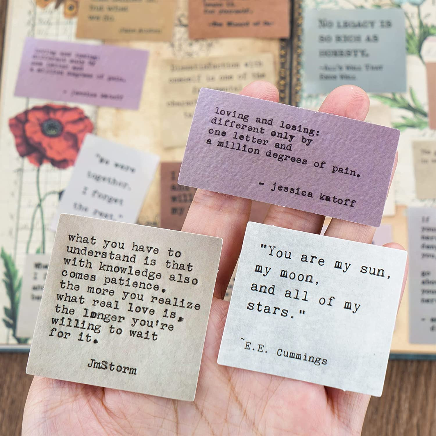 300 Retro Typewriter Style Motivational Quote Stickers for Journaling Laptop
