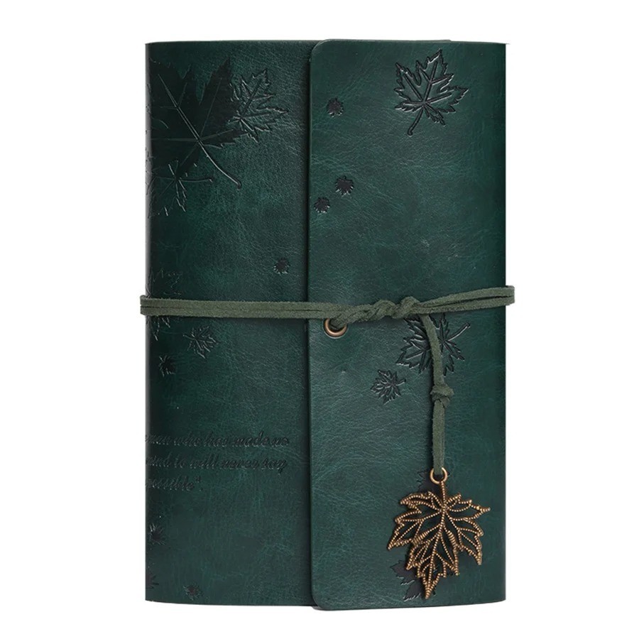 Vintage Spiral Ring Journal Leather Cover Kraft Paper Travel Diary Gift