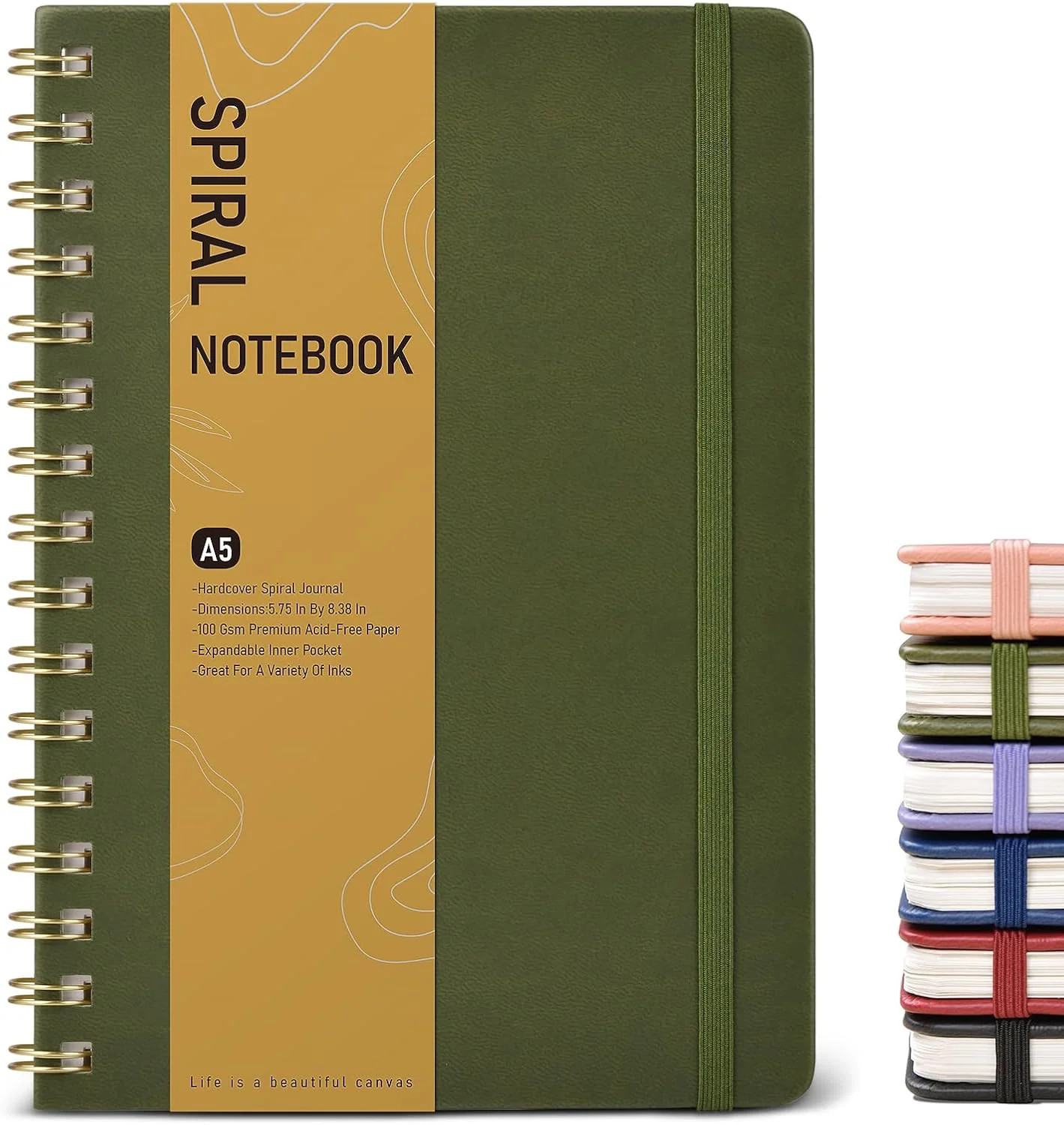 Graph Spiral Journal Notebook, A5 Hardcover Spiral Journals for Women Men, 100 G