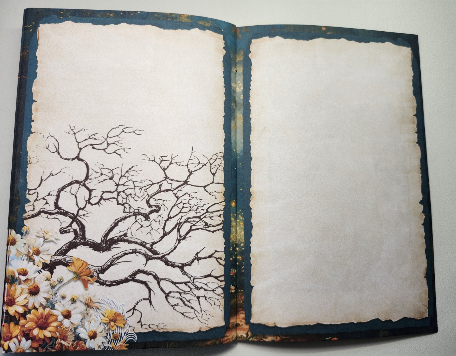 Junk Journal Blank Booklet “A SUMMER HAUNTING” Ghost HANDMADE LG 8.5″x5.5″ 40pg