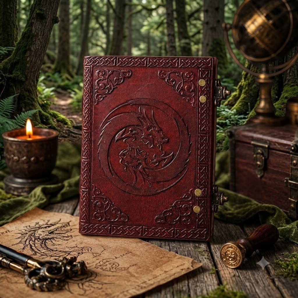 Dragon Embossed Leather Journal Vintage Writing Diary Sketchbook Gift