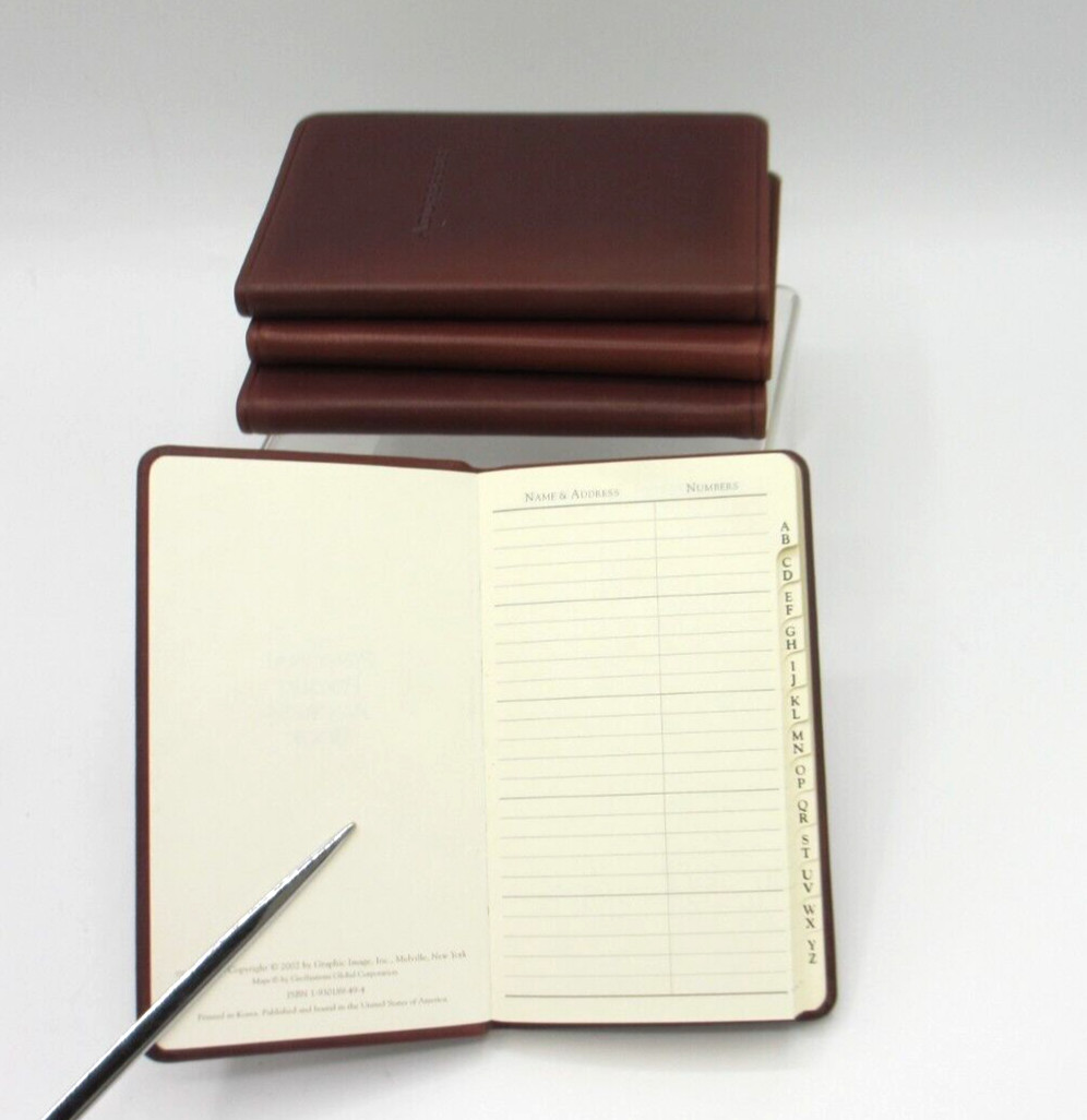 Address Book 3×5″ Pocket Size Leather Soft Cover Graphic Image CLAY List$40