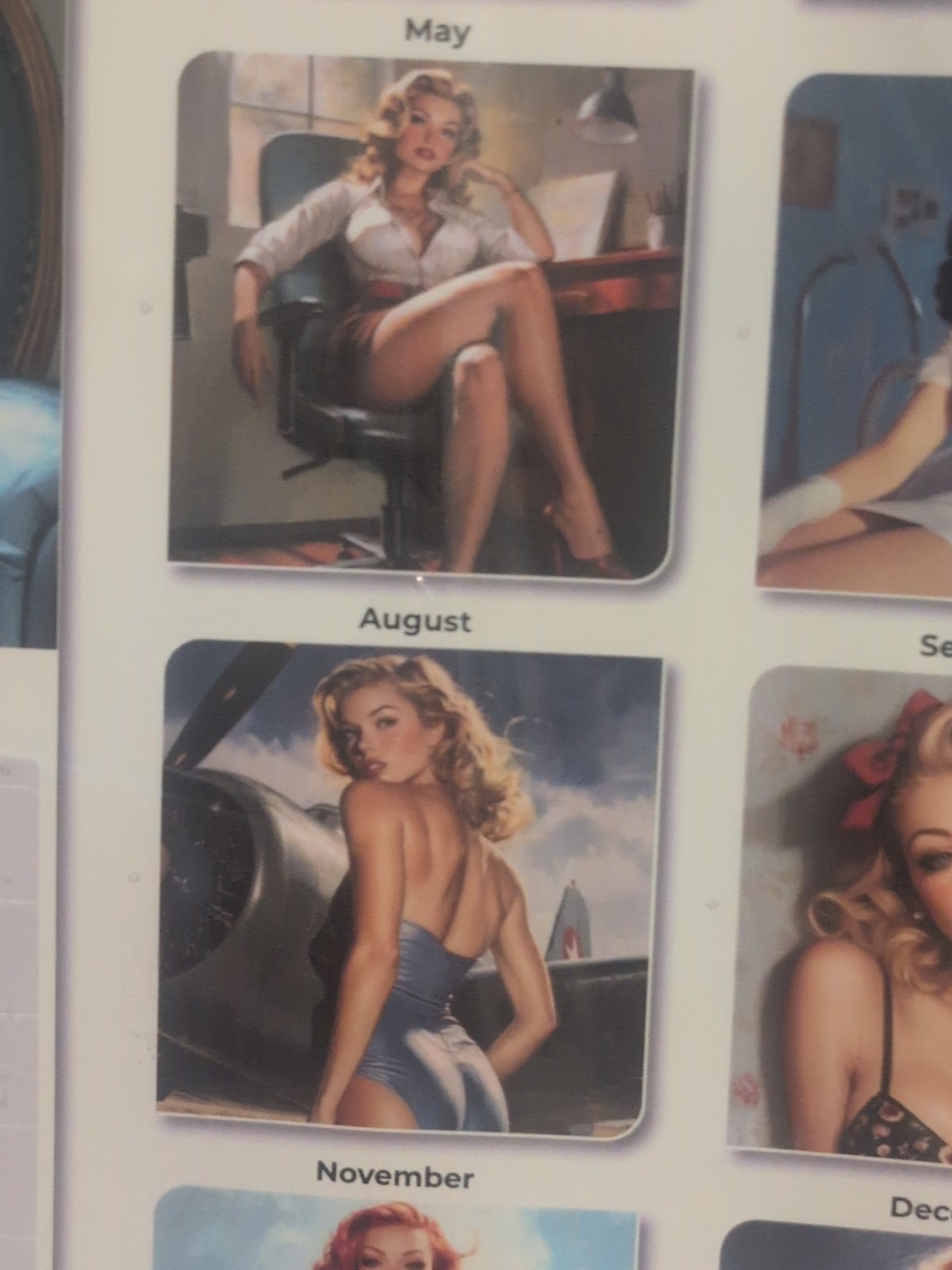 Retro Sexy Vintage Pin Up Girls Calendar 2026 Large 12×24 USA tattoo Shop Art
