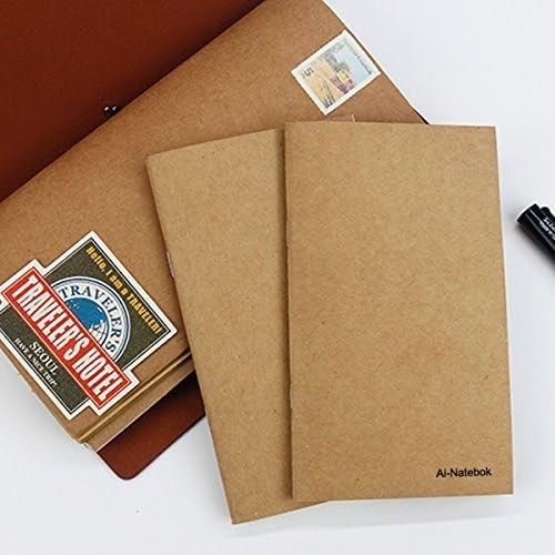Blank Paper Travel Notebook Inserts, Unlined Refill for Travelers Notebook/Journ