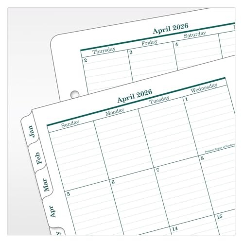 Original Planner Refill – Two Page Per Day, Ring-Bound, Classic Size, Apr 2026 –