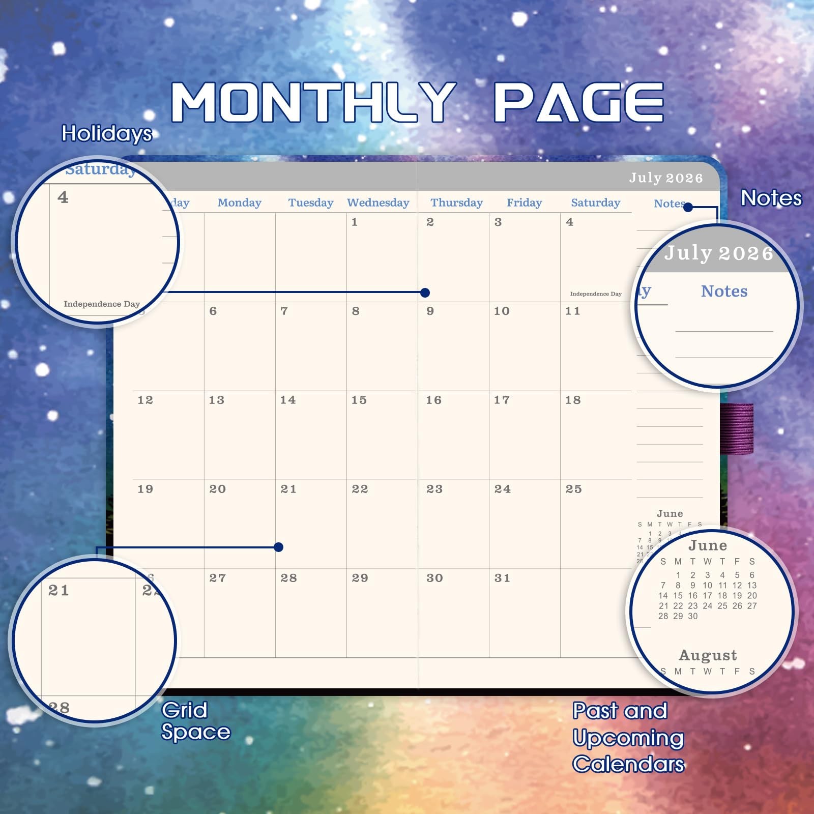 2026-2029 Pocket Planner/Calendar – 3 Year Monthly 3.8 x 6.4 inches, Colorful