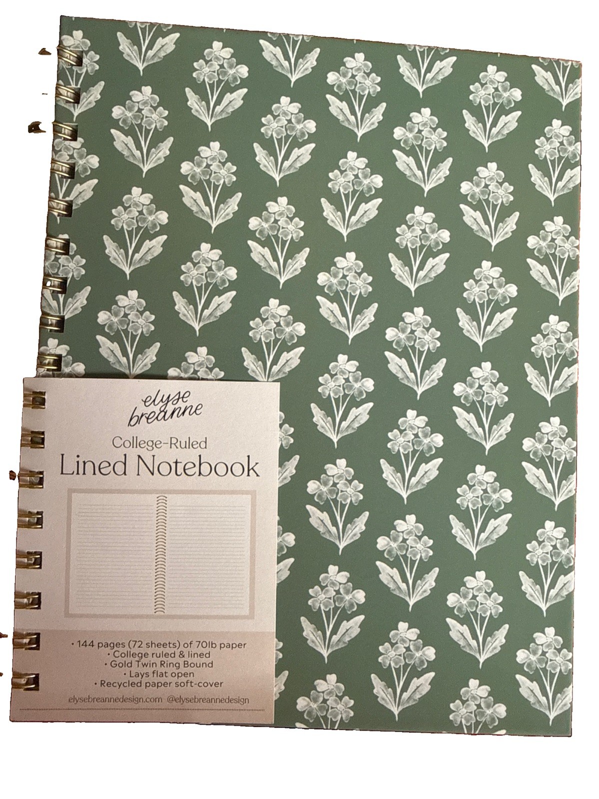 NEW Elyse Breanne College Ruled Lined Hardcover Notebook Journal 144 Pages