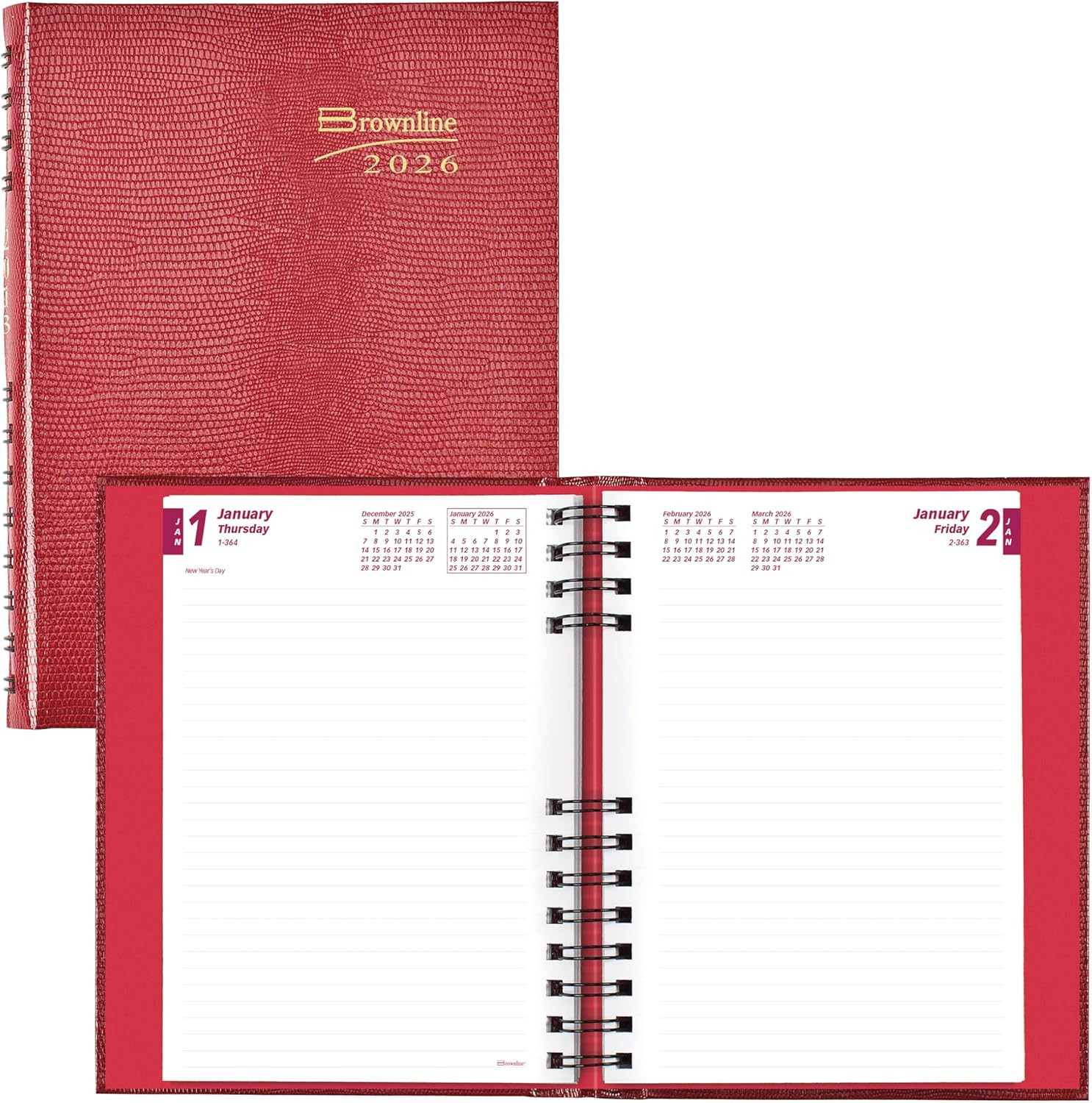 ® 2026 Coilpro™ Daily/Monthly Planner, Untimed Journal, 12 Months, January to De