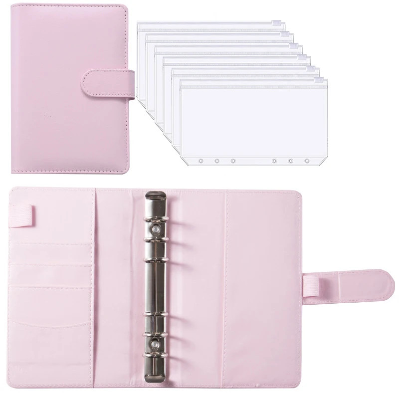 A6 PU Leather Budget Binder Cash Envelope System Money Organizer US
