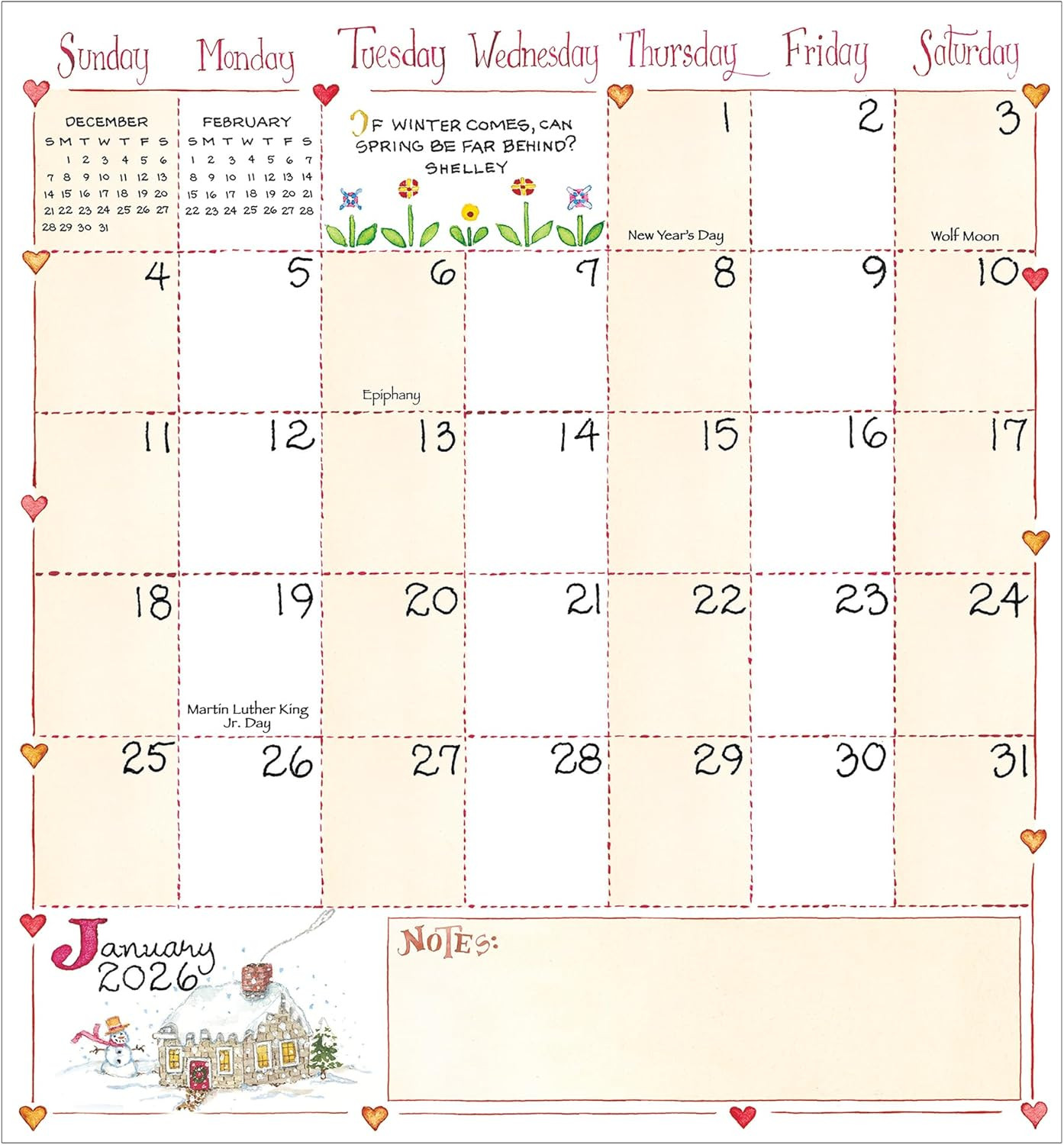 2026-2027 Susan Branch Small Monthly Pocket Planner with 2 Page Large Calendar G