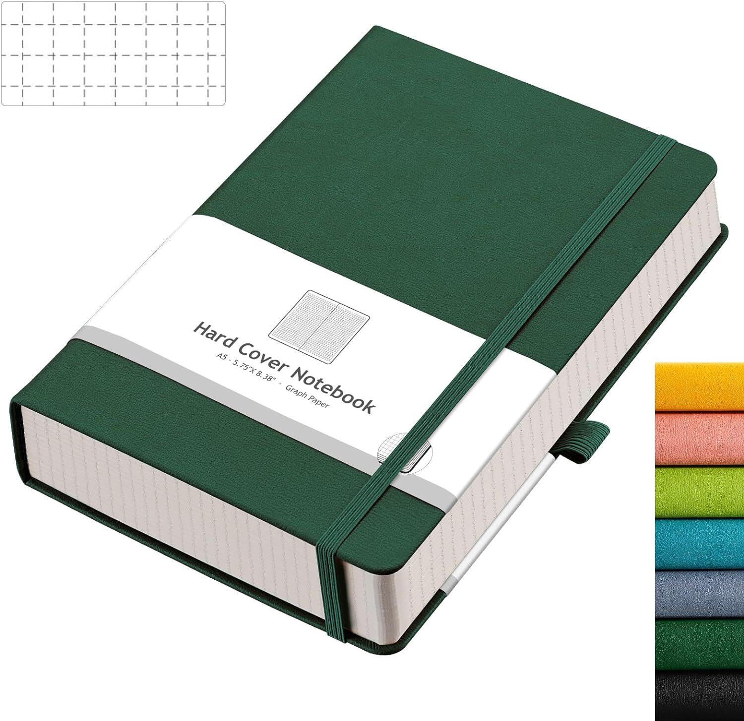 AHGXG Graph Paper Notebook – 320 Pages Grid Notebook Thick Journal A5 100gsm …