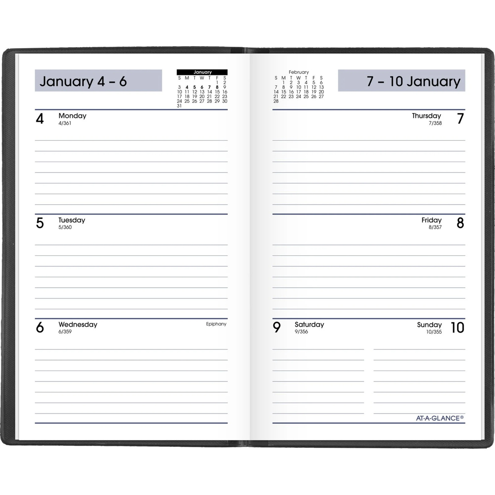 AT-A-GLANCE DayMinder 2027 Weekly Planner, Black, Pocket, 3 1/2″ x 6″