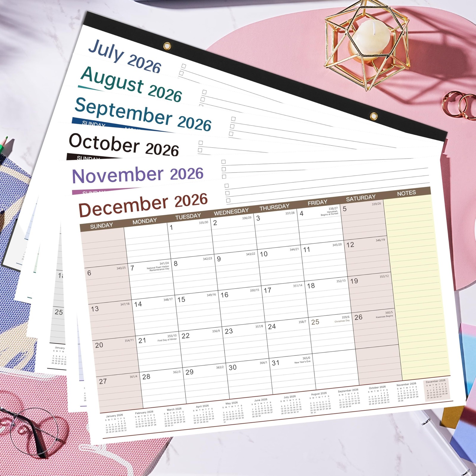 Desk Calendar 2026-2027 – 17″ x 12″ Desk Calendar 2026-2027, Mar. 2026 – Aug….