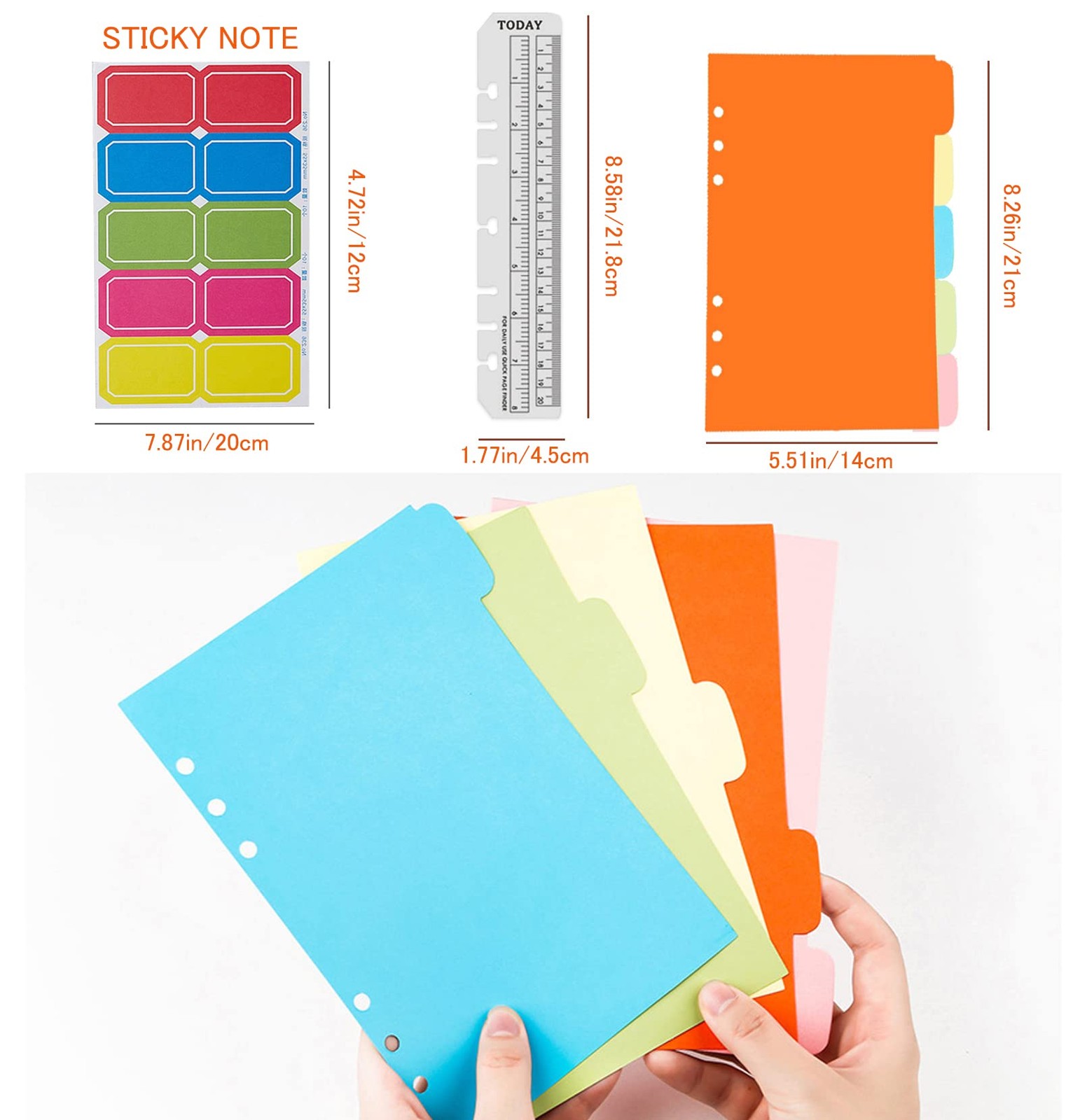 DY.2ten A5 6-Hole Binder Notebook Refills Set – 135 Sheets Square Paper