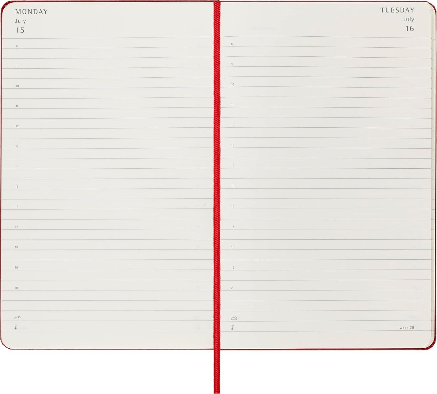 Moleskine Classic 2024 Daily Planner, Hard Cover, Large (5″ x 8.25″) Scarlet Red