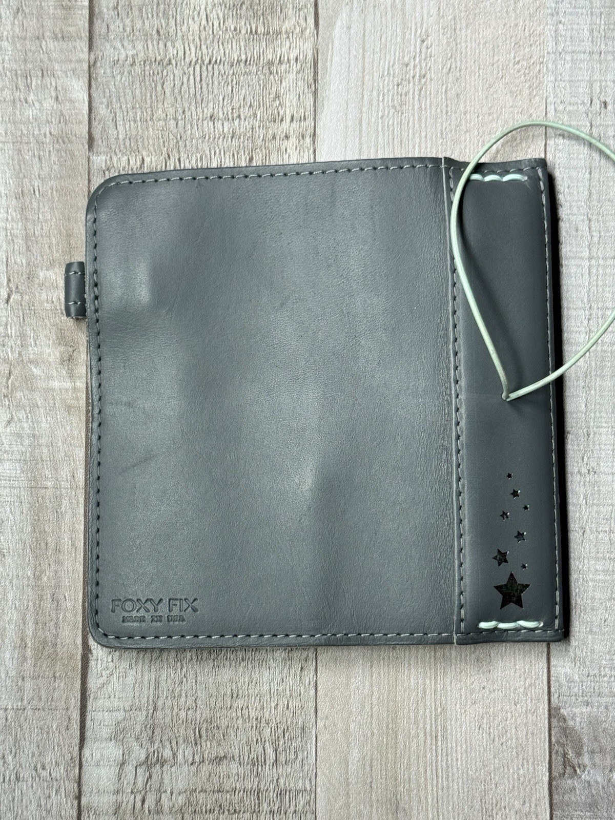 Foxy Fix Passport TN Grey Leather Traveler’s Notebook Holographic Accents