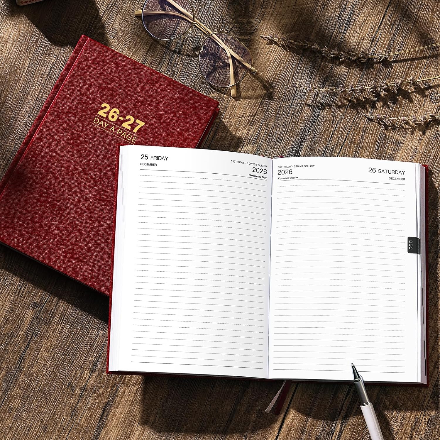 2026-2027 Diary – Diary Full Page Per Day, Daily Planner 2026-2027, Jul. 2026 –