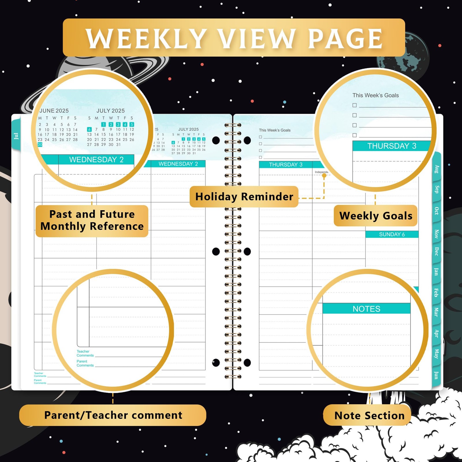 Student Planner 2026-2027 – for Academic 11” x 8.5”, black