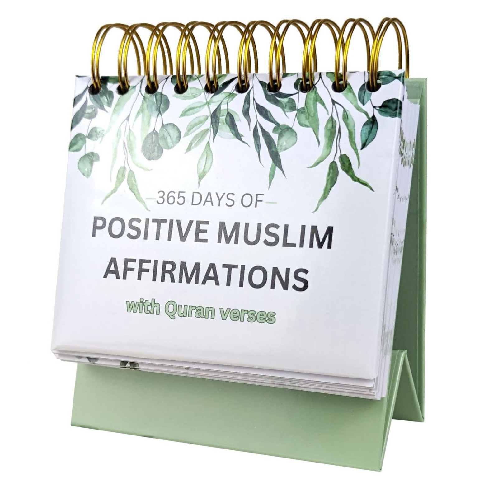 Islamic Positive Affirmations with Quran Verses, A6, Green